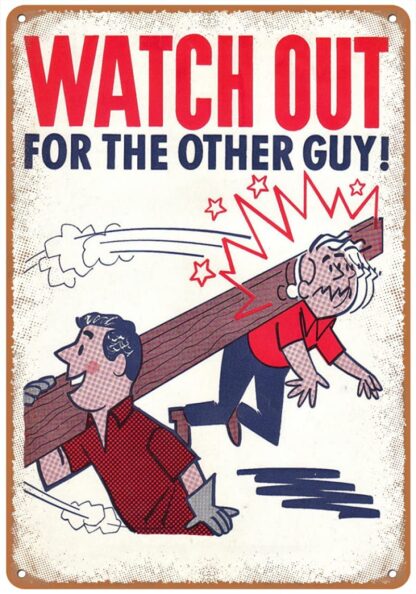 8x12 inch Safety Watch Out tin Sign,Retro Style, Farmhouse Decoration, Restaurant, Garage, Cafe, tin Sign