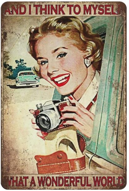 8x12 inch Durable Thick Collectable Metal Sign,Photographer Wonderful World Tin Sign, Photographer Lovers, Photographer Art Prints,Vintage Funny Home Decor