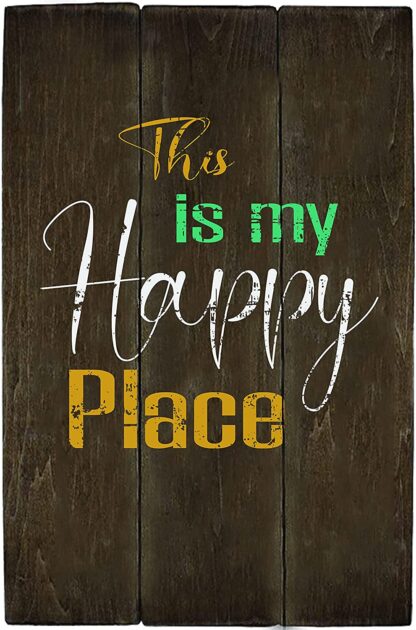 8x12 inch This is My Happy Place Sign - Porch Metal Decor Wall Signs Hanging Rustic Lake Cabin Art Door Decorations My House Our Sweet Home Garden