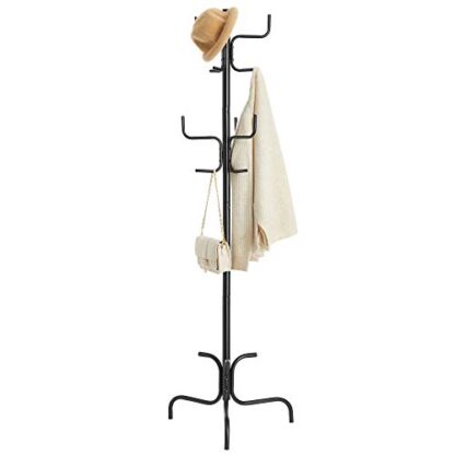 Black Coat Rack, Freestanding Metal Coat Tree with 6 Hooks, for Entryway, Bedroom, Living Room - Image 2