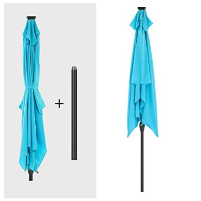 Lake Blue Solar Patio Umbrella 10 x 6.5 ft, Lighted Outdoor Umbrella Rectangular, LED Lights - Image 4