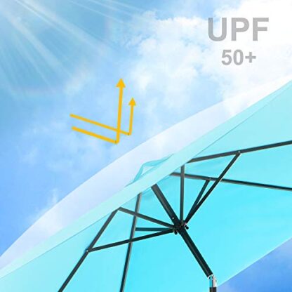 Lake Blue Solar Patio Umbrella 10 x 6.5 ft, Lighted Outdoor Umbrella Rectangular, LED Lights - Image 7