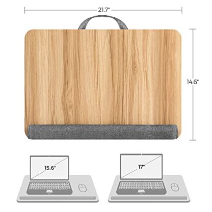 Lap Desk, Laptop Table for up to 15.6 Inches Laptop, with Handle, Cushion, Phone Tablet Slot - Image 6