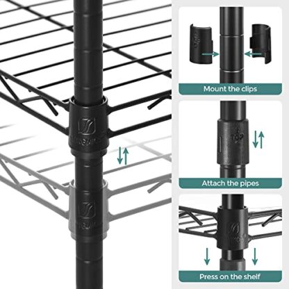 Black Metal Hall Tree, Coat Rack with Shoe Rack for Entryway, Adjustable Shoe Shelf and Hanging Rails - Image 3