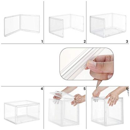 Pack of 3 Transparent Shoe Boxes, Stackable Shoe Organizers with Clear Door for Sneakers, Plastic Shoe Storage for US Size 12, 14.2 x 11 x 8.7 Inches - Image 4