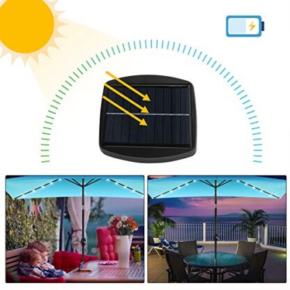 Lake Blue Solar Patio Umbrella 10 x 6.5 ft, Lighted Outdoor Umbrella Rectangular, LED Lights - Image 8