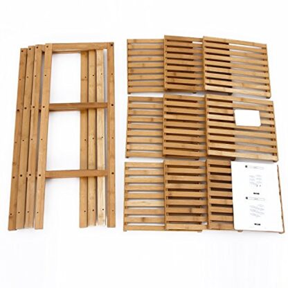 Natural Bamboo Customizable Plant Stand Shelf Flower Pots Holder Display Rack Utility Shelf Bathroom Rack 9-Tier Storage Rack Shelving Unit - Image 2