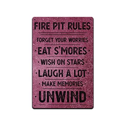 8x12 inch Metal Sign for Camp Fire Bonfire Firepit or Camping