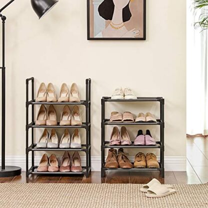 Black Shoe Rack, 8-Tier Shoe Shelf Organizer, Shoe Tower, 16-20 Pairs, for Closet, Entryway - Image 7