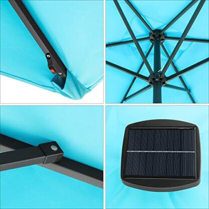 Lake Blue Solar Patio Umbrella 10 x 6.5 ft, Lighted Outdoor Umbrella Rectangular, LED Lights - Image 3