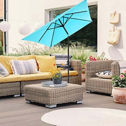 Lake Blue Solar Patio Umbrella 10 x 6.5 ft, Lighted Outdoor Umbrella Rectangular, LED Lights - Image 9