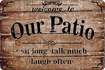 8x12 inch Patio Sign Vintage Metal Sign Welcome to Our Potio