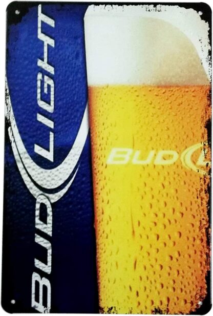 8x12 inch Bud Light Distressed Retro Beer Tin Metal Sign Bar Diner Pub Restaurant