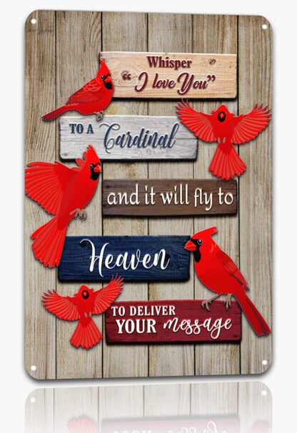 8x12 inch Nostalgic Retro Tin Sign Whisper I Love You to A Cardinal -Home Wall Decoration Patio