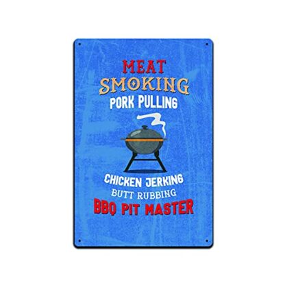 8x12 inch Tin Signs Backyard Patio Decor Meat Smoking Pork Pulling