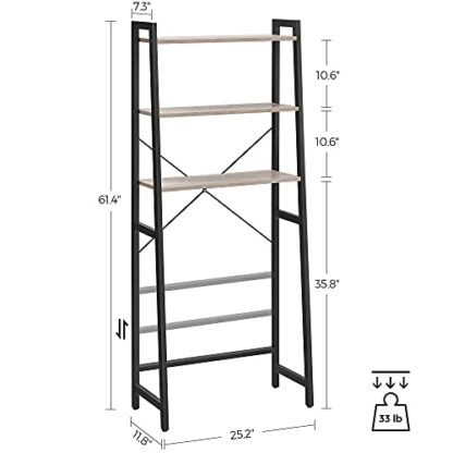 Greige + Black Over The Toilet Storage, 3-Tier Bathroom Storage Shelf - Image 4