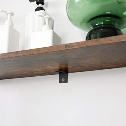 Rustic Brown + Black Blanket Ladder, Wall-Leaning Rack with Storage Shelf - Image 5