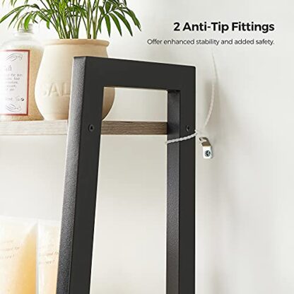 Greige + Black Over The Toilet Storage, 3-Tier Bathroom Storage Shelf - Image 6