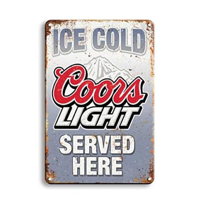 8x12 inch Ice Cold Cours Light Beer Served here Vintage Tin Sign