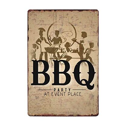 8x12 inch BBQ Party at Event Place Vintage Barbeque Party Metal Sign