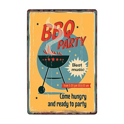 8x12 inch BBQ Best Music Vintage Barbeque Party Metal Sign Grill Time