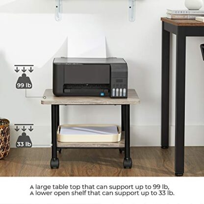 2-Tier Greige + Black Industrial Under Desk Printer Stand - Image 8