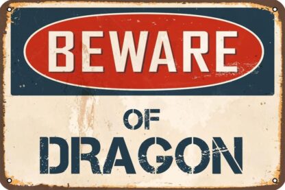 8x12 inch Beware Sign Retro for Bar Office Farm Yard Home Wall