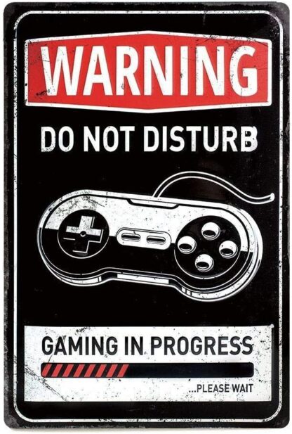 8x12 inch Warning Gaming Vintage Rural Retro Warning Notice Plaque