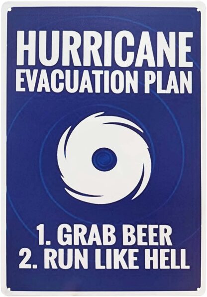 8x12 inch Hurricane Evacuation Plan Metal Sign