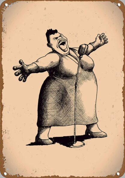 8x12 inch The Booming Singer Bespoke Hand Drawn from The Great Jazz Age of Music 1920's