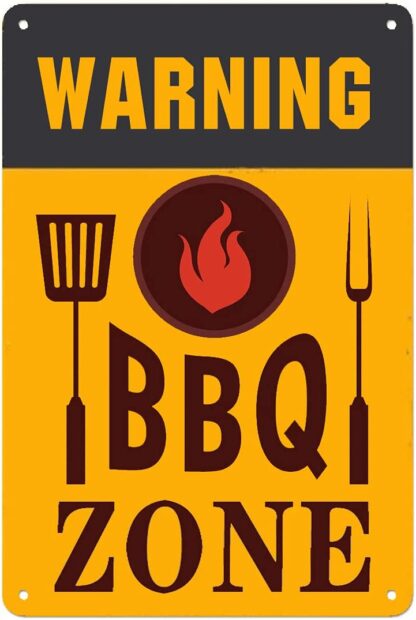 8x12 inch BBQ Barbecue Zone Metal Sign Novelty Cook Food