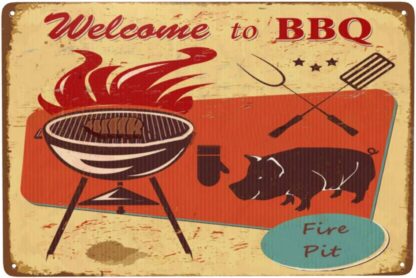 8x12 inch Welcome To Bbq Retro Metal Tin Sign Vintage Signs