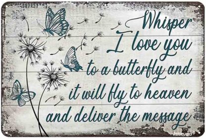 8x12 inch Butterfly and Dandelion Tin Sign