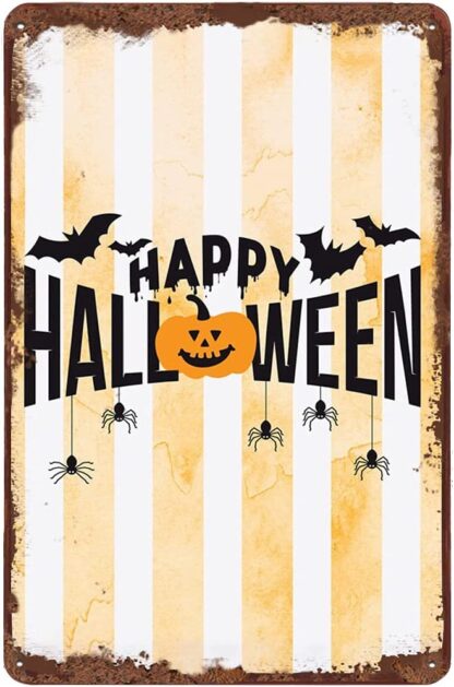 8x12 inch Happy Halloween Fun Tin Sign Halloween Pumpkin Printable