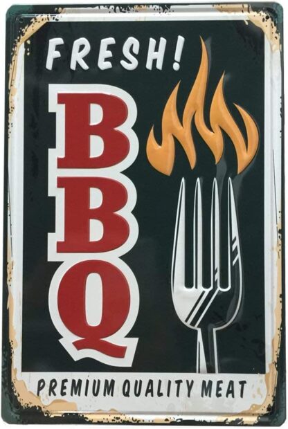 8x12 inch Fresh BBQ Vintage Metal Tin Sign Poster Plaque Bar Pub Club