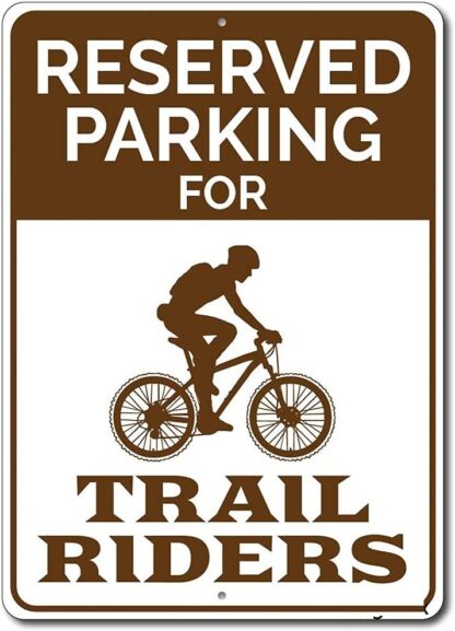 8x12 inch Bicycle Parking Sign, Trail Rider Decor, Gift for Biker