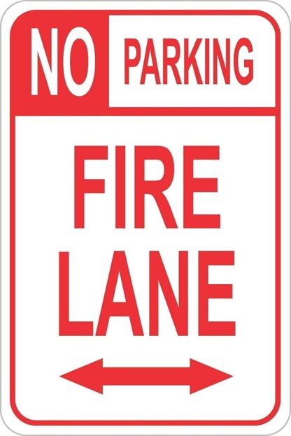 8x12 inch No Parking Fire Lane pre drilled Holes Weatherproof