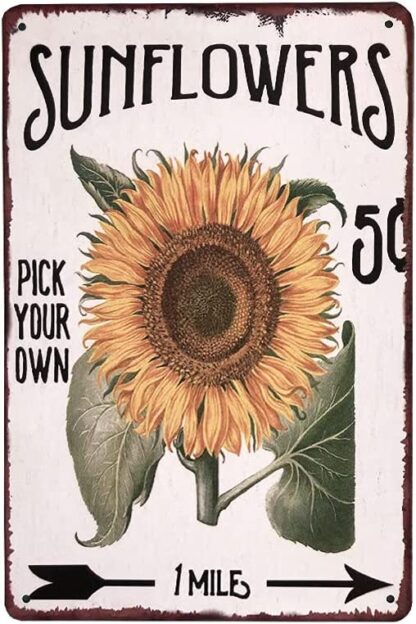 8x12 inch Sunflowers Farm Metal Tin Sign