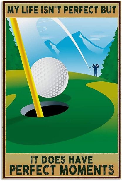 8x12 inch GOLF DOES HAVE PERFECT MOMENTS Tin Sign