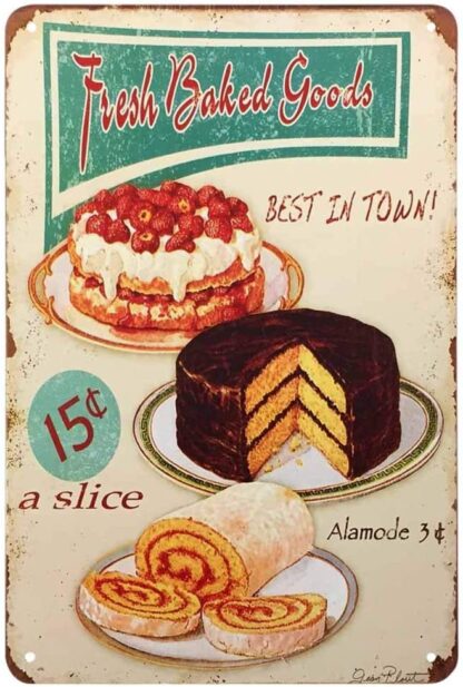 8x12 inch Fresh Baked Goods Tin Sign