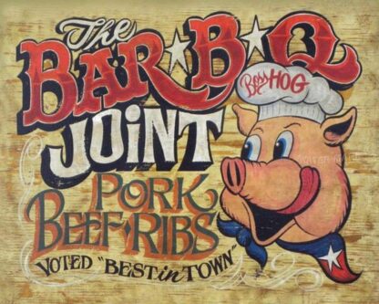 8x12 inch The Bar BBQ Joint Pork Beef Ribs Home Garage