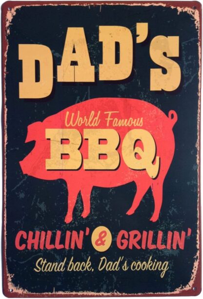 8x12 inch Dad's BBQ Stand Back Dad's Cooking Metal