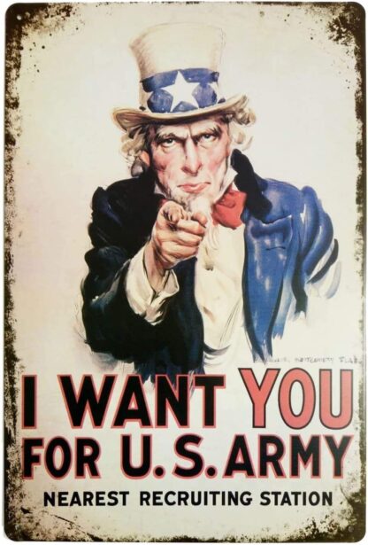 8x12 inch I Want You for U.S. Retro Vintage Decor Metal Tin Sign