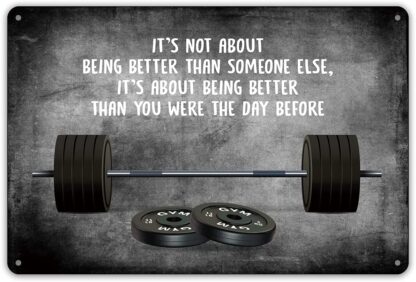 8x12 inch Motivational Quote It's Not About Being Better Than Someone Else Metal Tin Sign