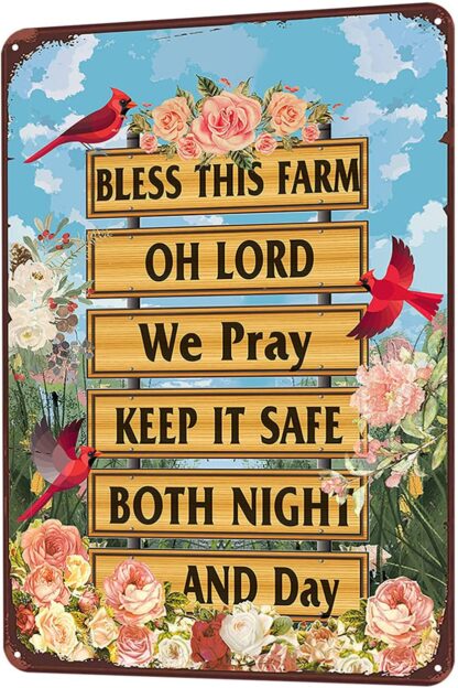 8x12 inch Bless This Farm Oh Lord We Pray Metal Tin Signs