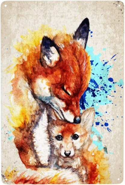 8x12 inch Fox Metal Tin Sign Art Tin Painting For Restaurant Cafe Bar Club