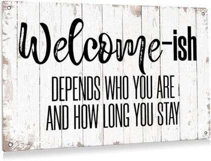 8x12 inch Funny Farmhouse Welcome Sign Metal Tin Sign Wall Decor for Front Door