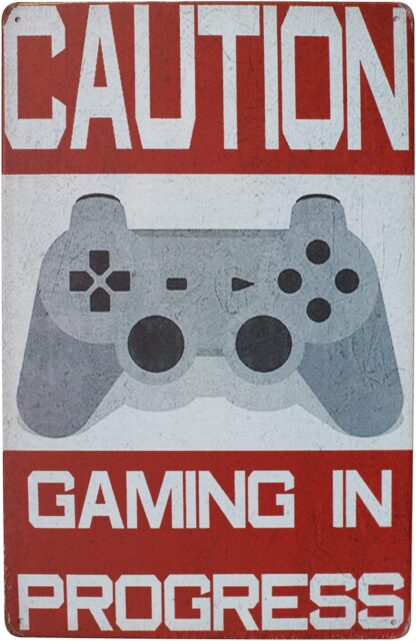 8x12 inch Gamer Gaming in Progress Vintage Metal Tin Sign