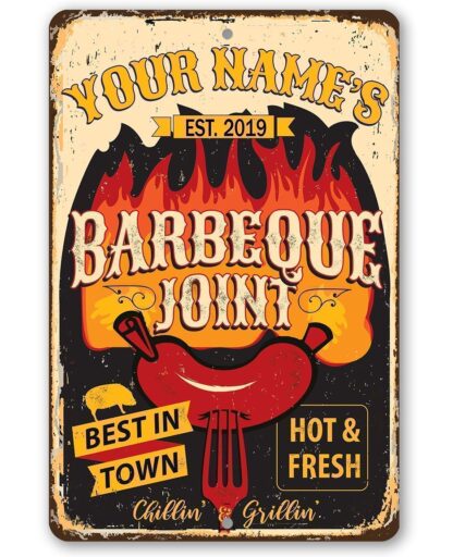 8x12 inch Personalized Metal Sign - BBQ Joint Metal Sign