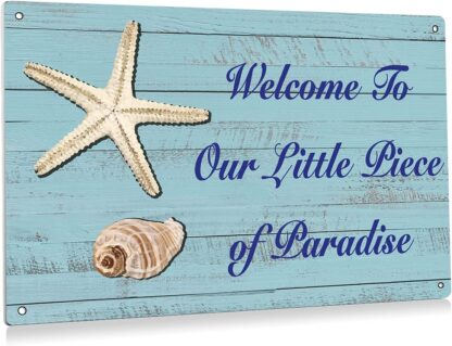 8x12 inch Funny Welcome to Our Little Piece of Paradise Beach